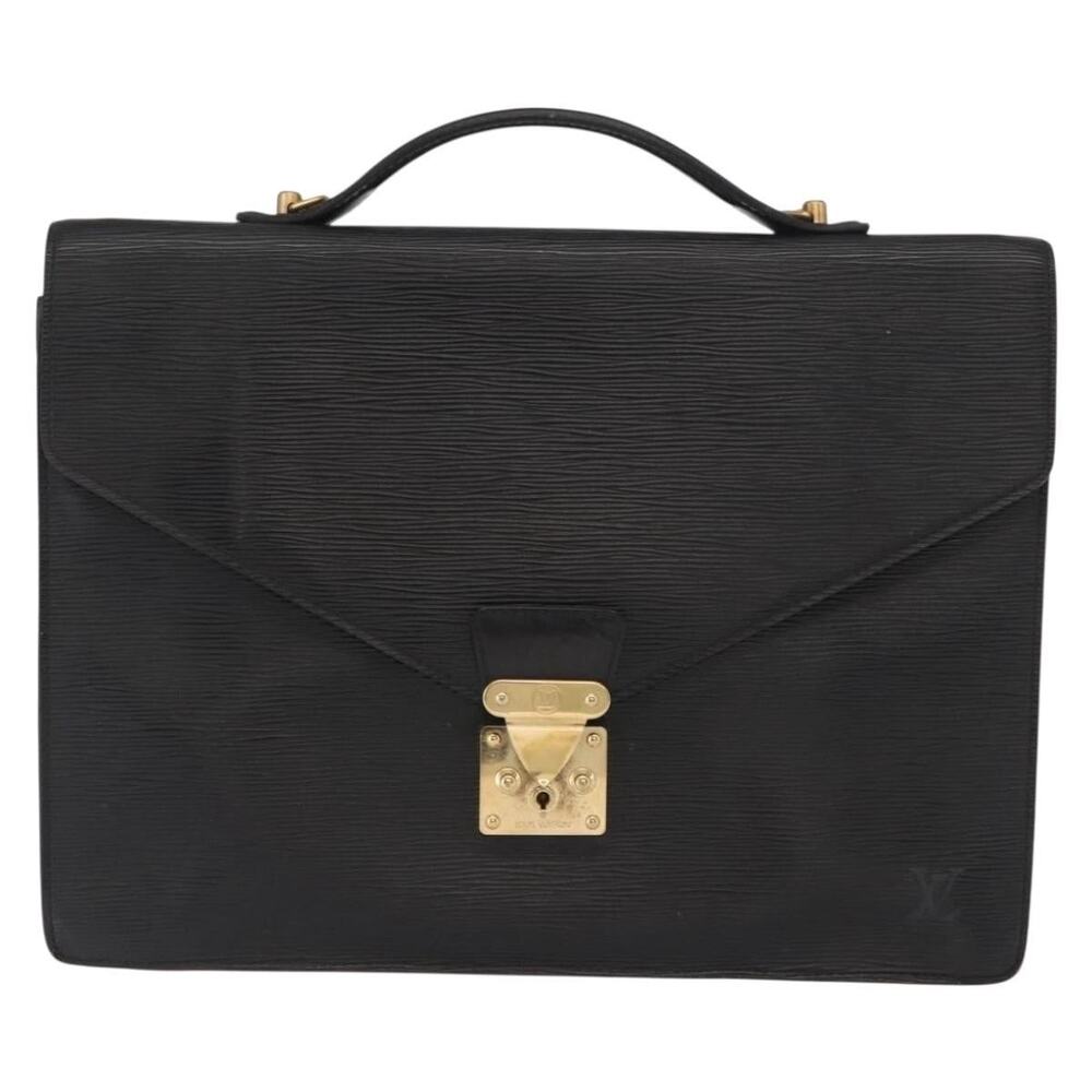 Louis Vuitton Epi Porte Documents Bandouliere Black Briefcase